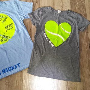 J. Crew tennis shirts He + She both 14 years old